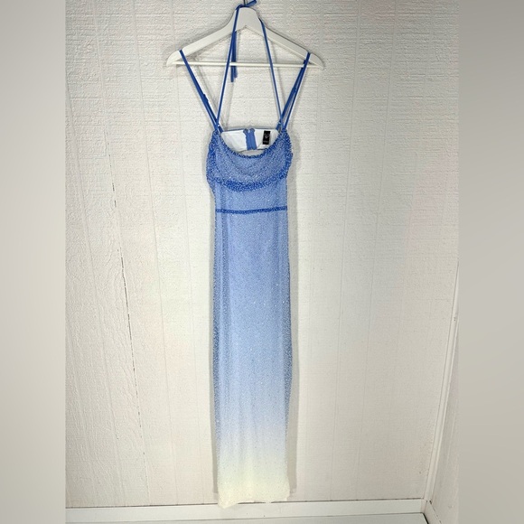 NWT Windsor Nia Beaded Ombre Mesh High Slit Formal Dress size XS - Picture 2 of 15